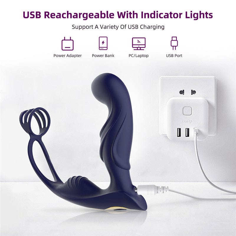 Aroselove - Wireless Remote Control Male Prostate Vibrating Massager Cock Ring - Aroselove
