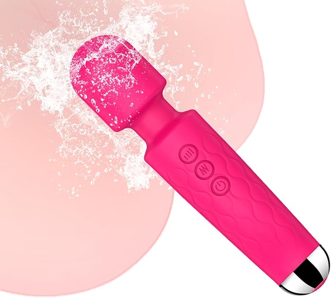 Vibrator Wand,Adult Sex Toy Wand, Memory Module, G Spot Dildo, Clit Vibrator, Sex Vibrators,with 8 Speeds & 20 Patterns, Quiet,Fully Waterproof,Vibrating Wand for her Pleasure (Red)