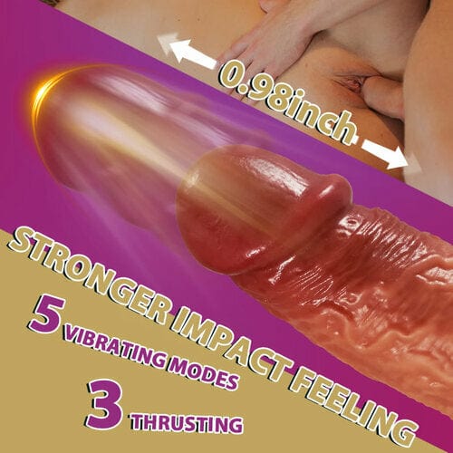 Aroselove - 3-in-1 Thrusting 5 Vibrations 42 ¡æ Heating Realistic Non-sticky Blush Dildo 9 Inch - Aroselove