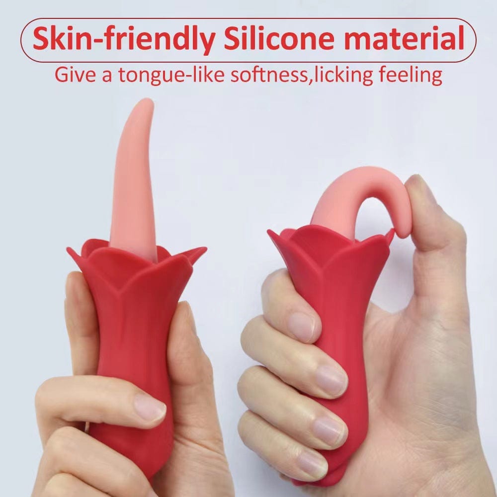 Aroselove - Rose Tongue Vibrating Stick Vaginal Licking Clitoris Stimulator - Aroselove