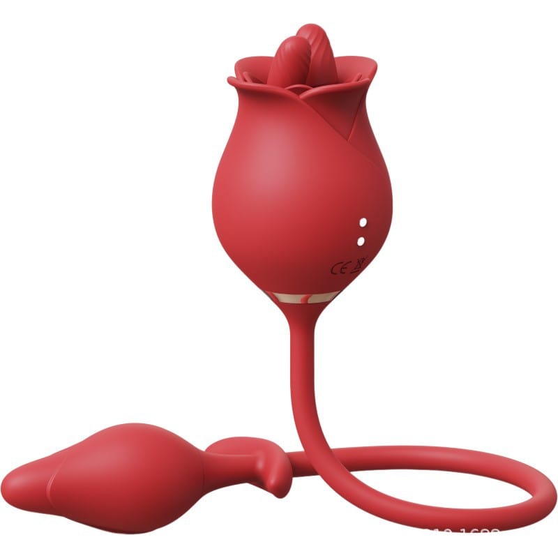 Aroselove - Romeo Double-pistil Tongue-licking Rose Toy With Vibrating Anal Plug - Aroselove