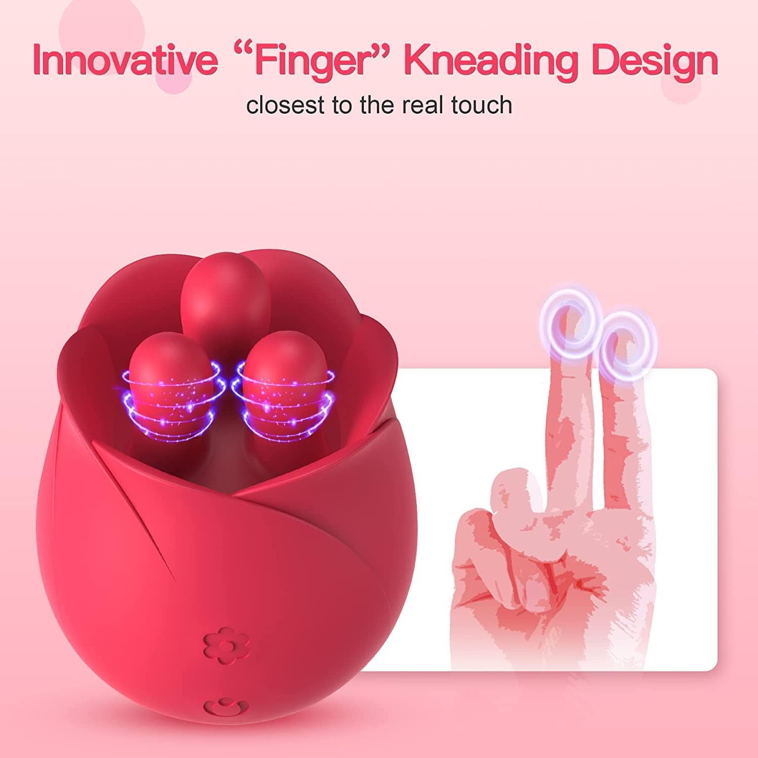 Aroselove - S475 Three Pistils Tongue Kneading And Vibrating Rose Toy - Aroselove