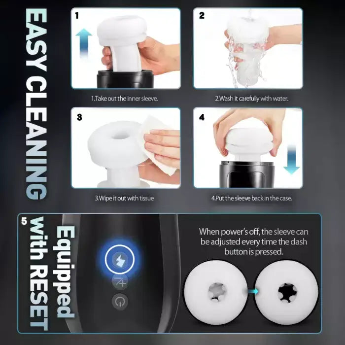 7 Auto-Thrusting Dashing Button Real-Feel Stroker Masturbation Cup