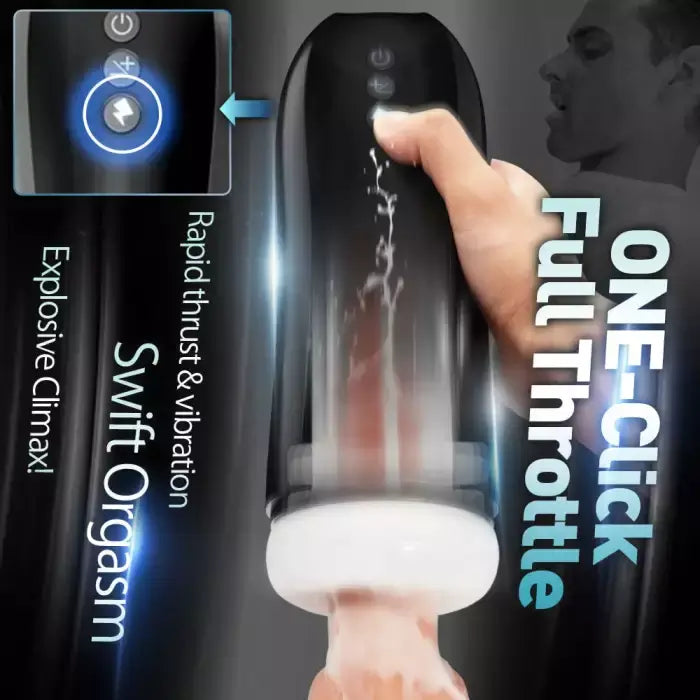 7 Auto-Thrusting Dashing Button Real-Feel Stroker Masturbation Cup