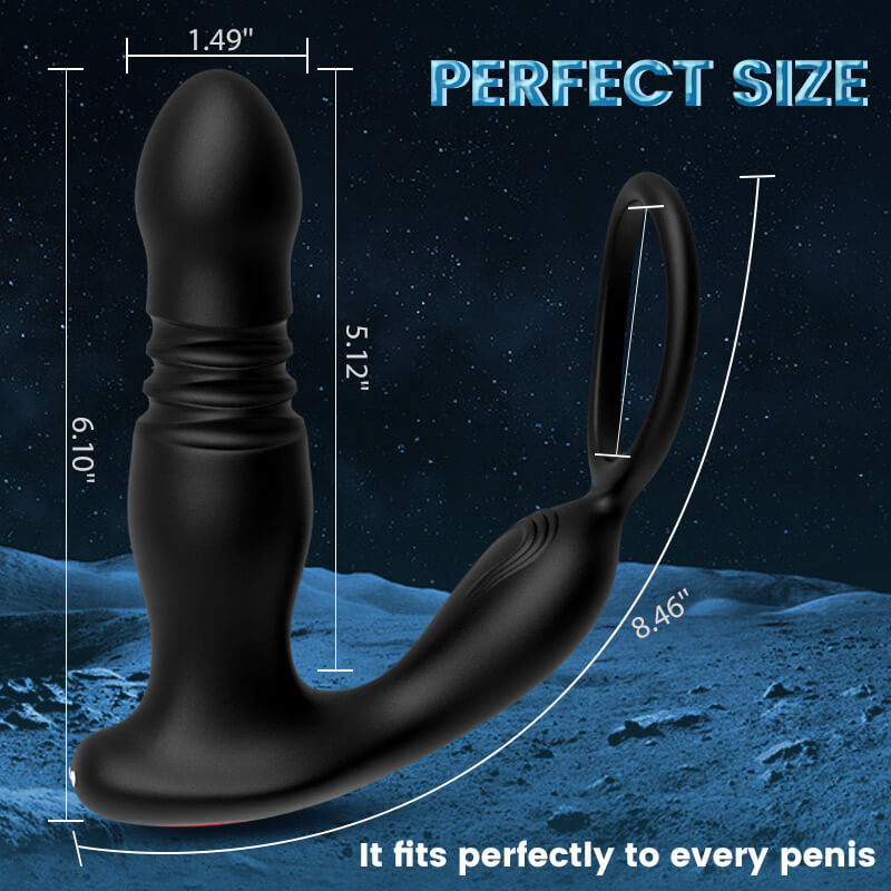 FEALY 7 Vibrations & 7 Thrusts Cock Ring Prostate Massager