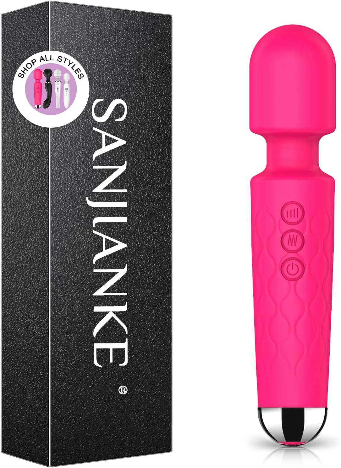 Vibrator Wand,Adult Sex Toy Wand, Memory Module, G Spot Dildo, Clit Vibrator, Sex Vibrators,with 8 Speeds & 20 Patterns, Quiet,Fully Waterproof,Vibrating Wand for her Pleasure (Red)