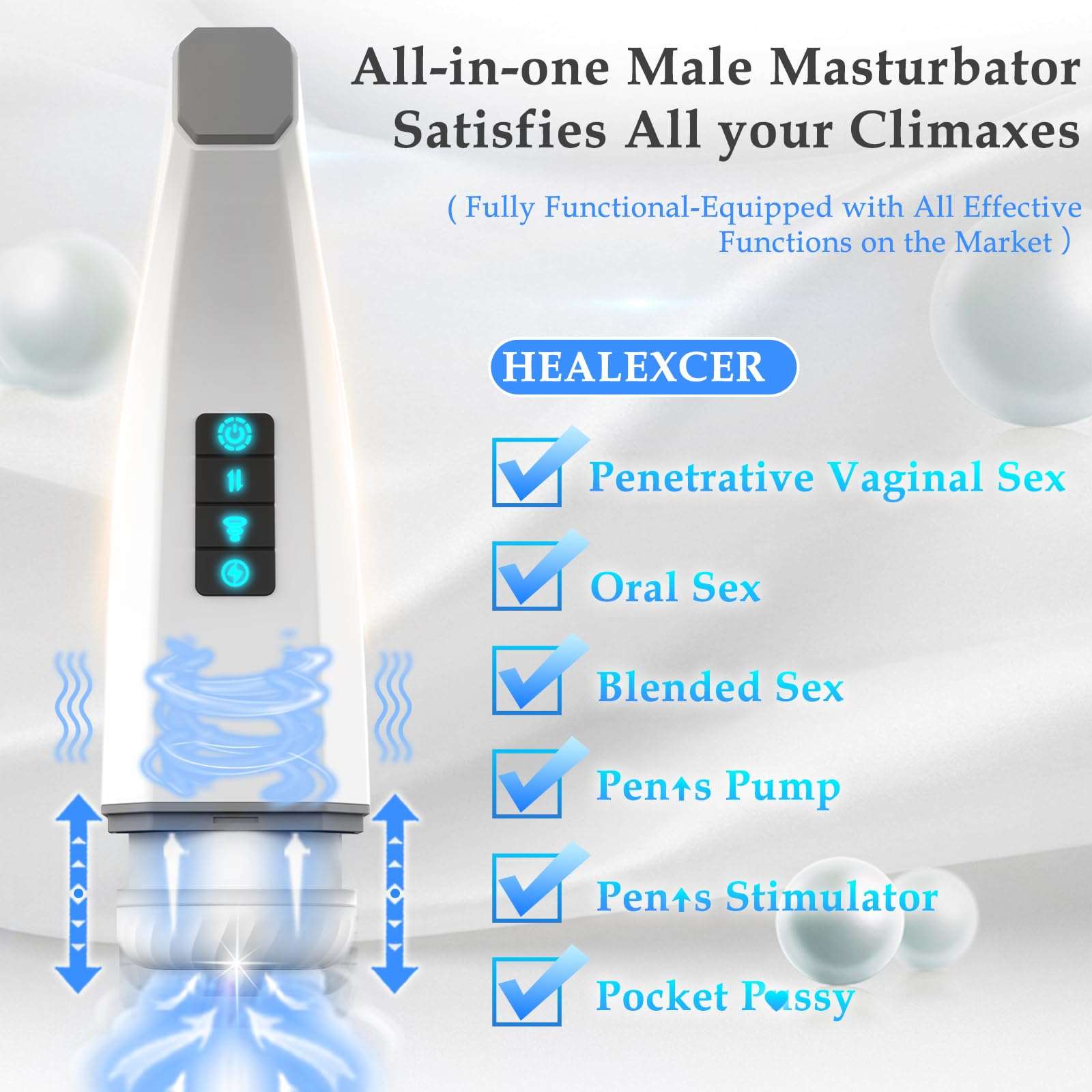 Aroselove - 007-¢ó Penis 4D  Clip Suction Smart Real Voice Tongue Lick Male Masturbator Cup - Aroselove
