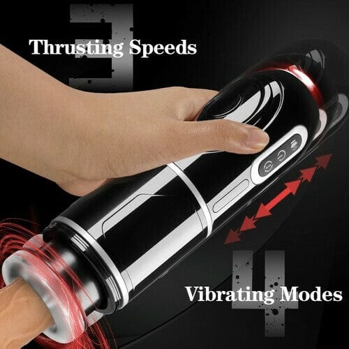 Aroselove  - PowerKing Ultra-Technical Hands-free 7 Telescopic Rotation Modes Male Masturbator Cup - Aroselove