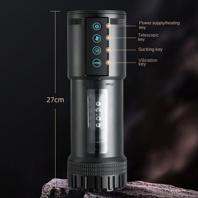 Aroselove - Black Panda Adams 5 Sucking 5 Telescoping 10 Vibrating Oral Sex Masturbation Cup - Aroselove