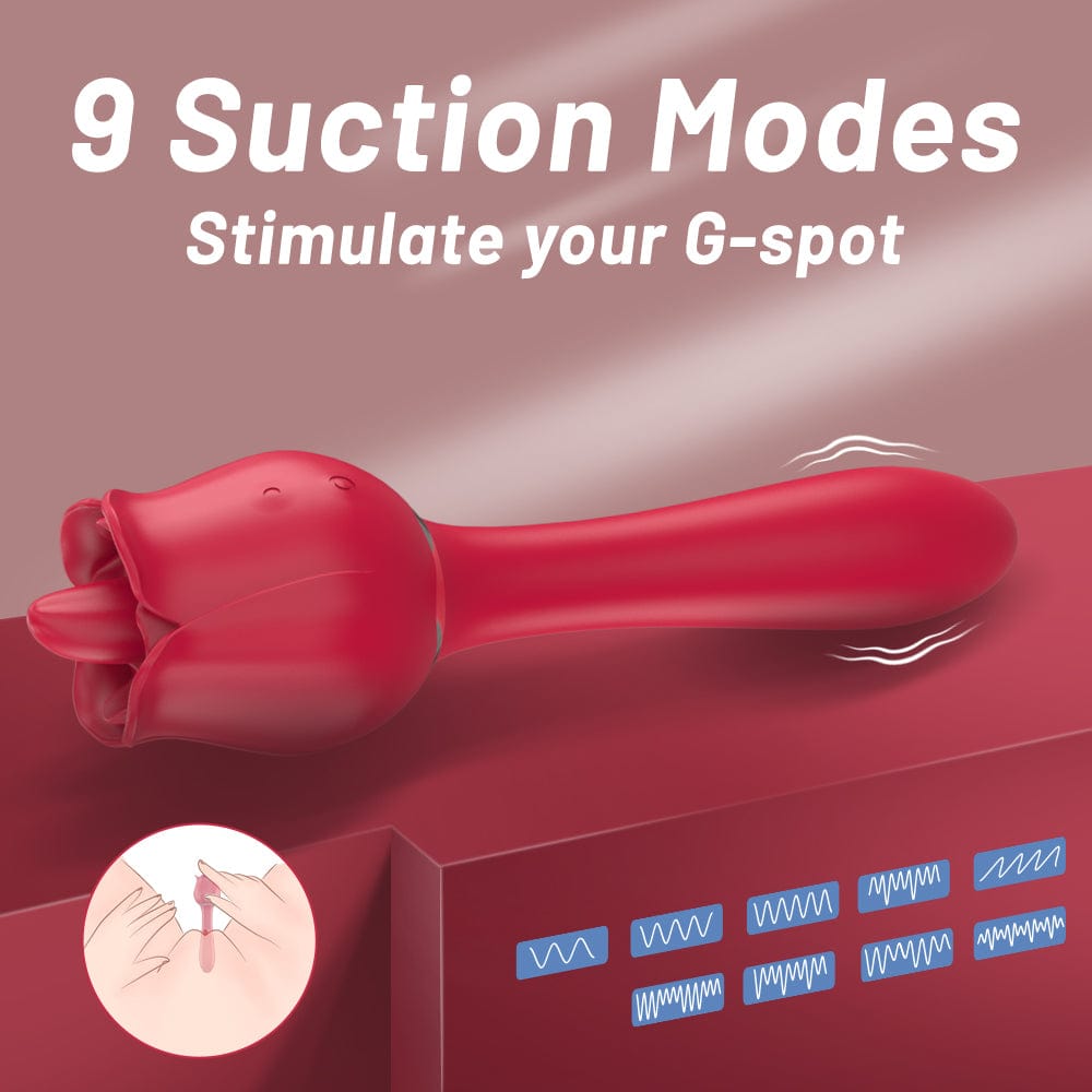 Aroselove - Tongue Rose & G-Sport Sex Toy Oral Licking Stimulate Masturbate Adult Toys Massager For Women - Aroselove
