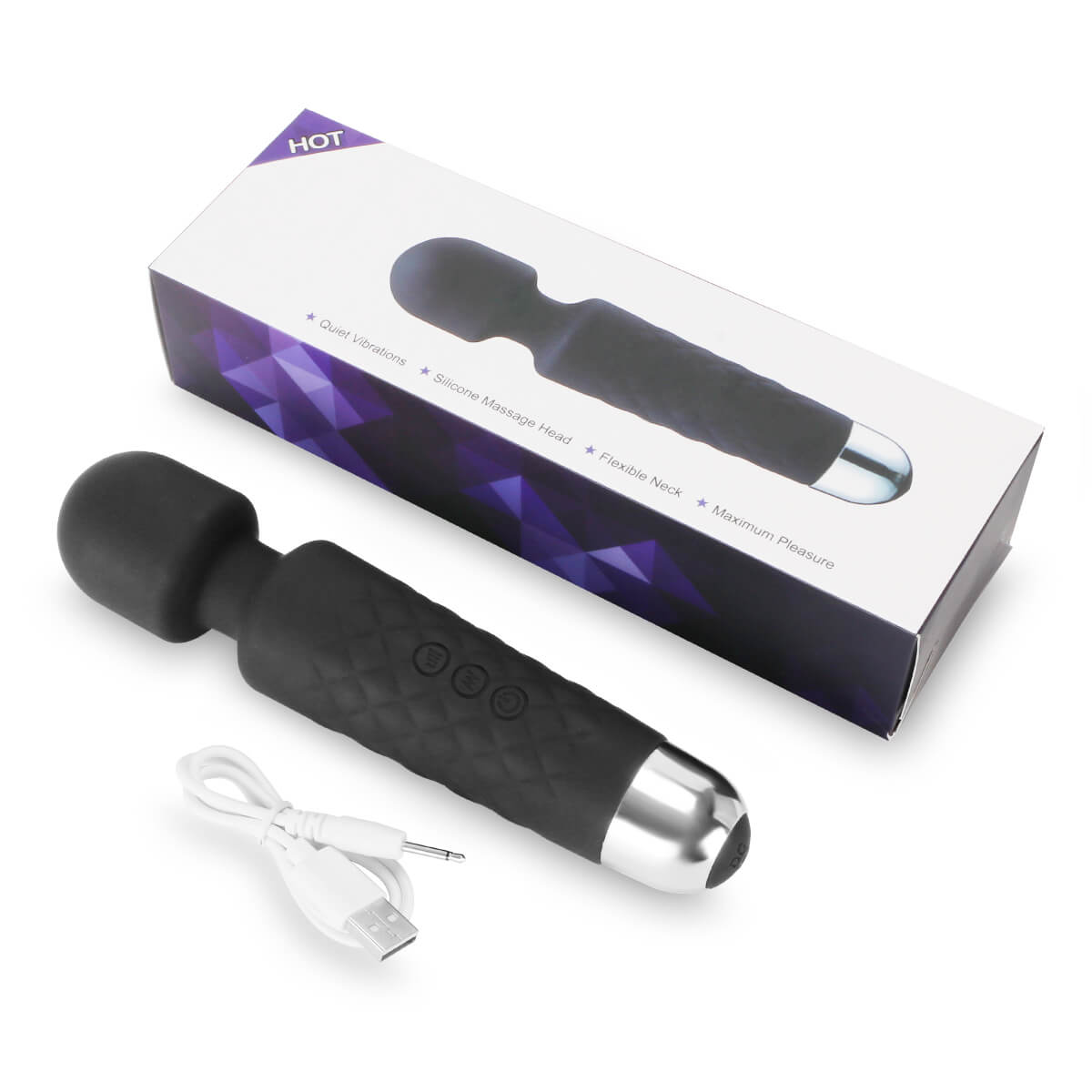 8 Speeds 20 Frequencies Vibrating AV Magic Wand Massager