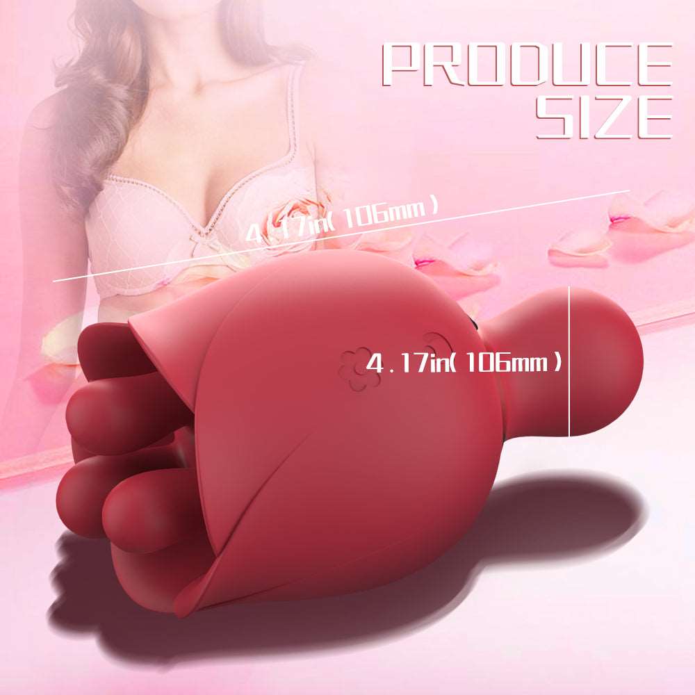 Aroselove - 2 In 1 Rose Vibrator Sex Toy Clitoral Clit Tongue Licking Vibrator