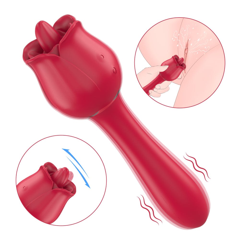 Aroselove - Tongue Rose & G-Sport Sex Toy Oral Licking Stimulate Masturbate Adult Toys Massager For Women - Aroselove