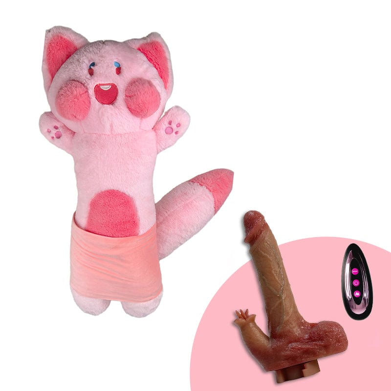 Plush Dildo Machine Thrusting Licking Dildo Machine Sex Toy With Remote Control