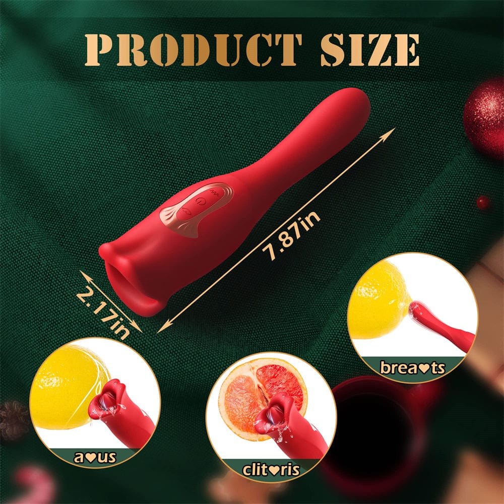 Aroselove - Rose Muncher Vibrator With Stick 10 Vibration Modes And 10 French Kissing Modes - Aroselove