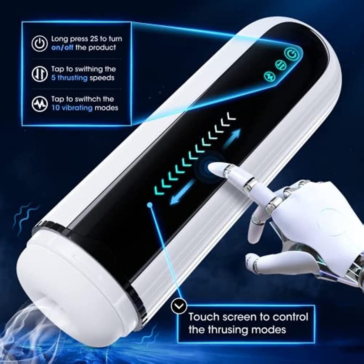 Aroselove - Fantasy Aircraft Cup Men's Fully Automatic Telescopic Warming Pronunciation Electric Masturator - Aroselove