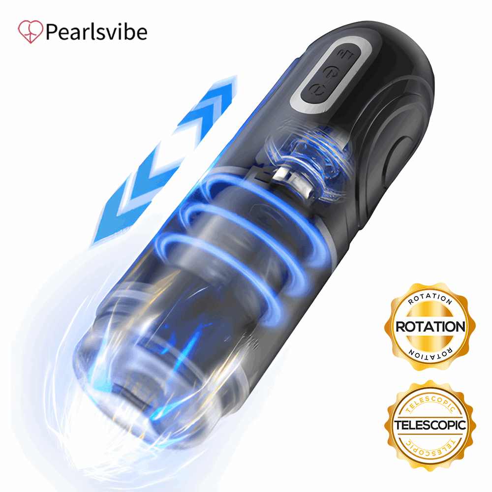 Aroselove  - PowerKing Ultra-Technical Hands-free 7 Telescopic Rotation Modes Male Masturbator Cup - Aroselove