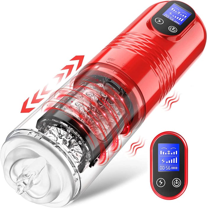 Aroselove - Strong stimulation Innovative Motors Telescoping LCD Display Masturbator - Aroselove