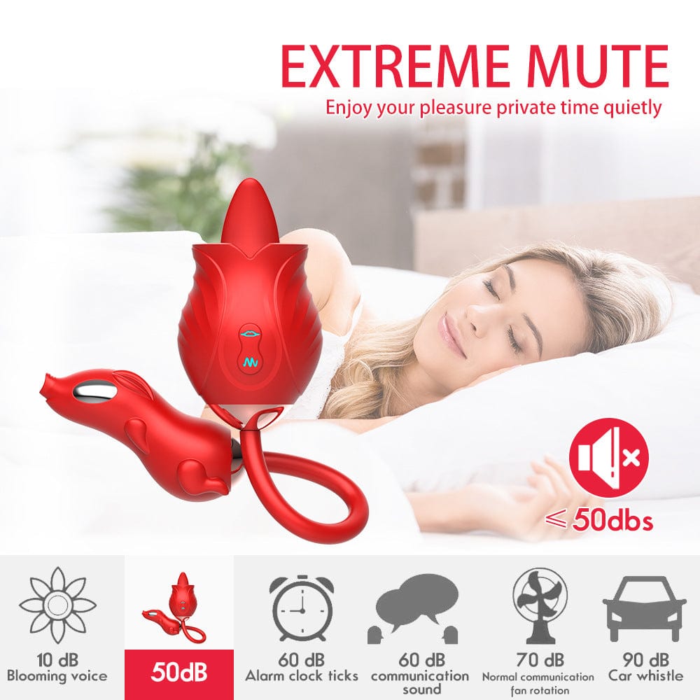 Aroselove - New Rose Double Head Tongue Licking Vibration Jump Egg For Women - Aroselove