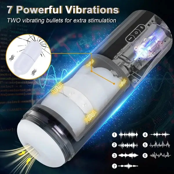 AI Ⅲ-Automatic Blowjob Thrusting Male Masturbator With 5 Thrusts & 7 Vibrations