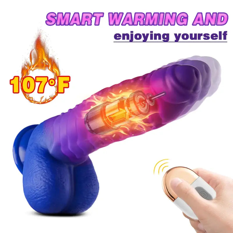 Absalom-Caterpillar 9-Inch Color-changing Intelligent Heating 3 Thrusting 5 Vibrating Dildo