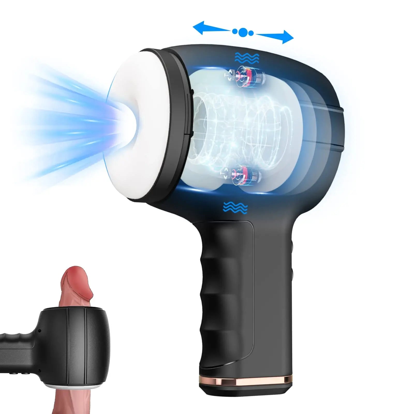 Aegis 8 Vibrating 5 Thrusting Handheld Masturbtor Male Sex Toys