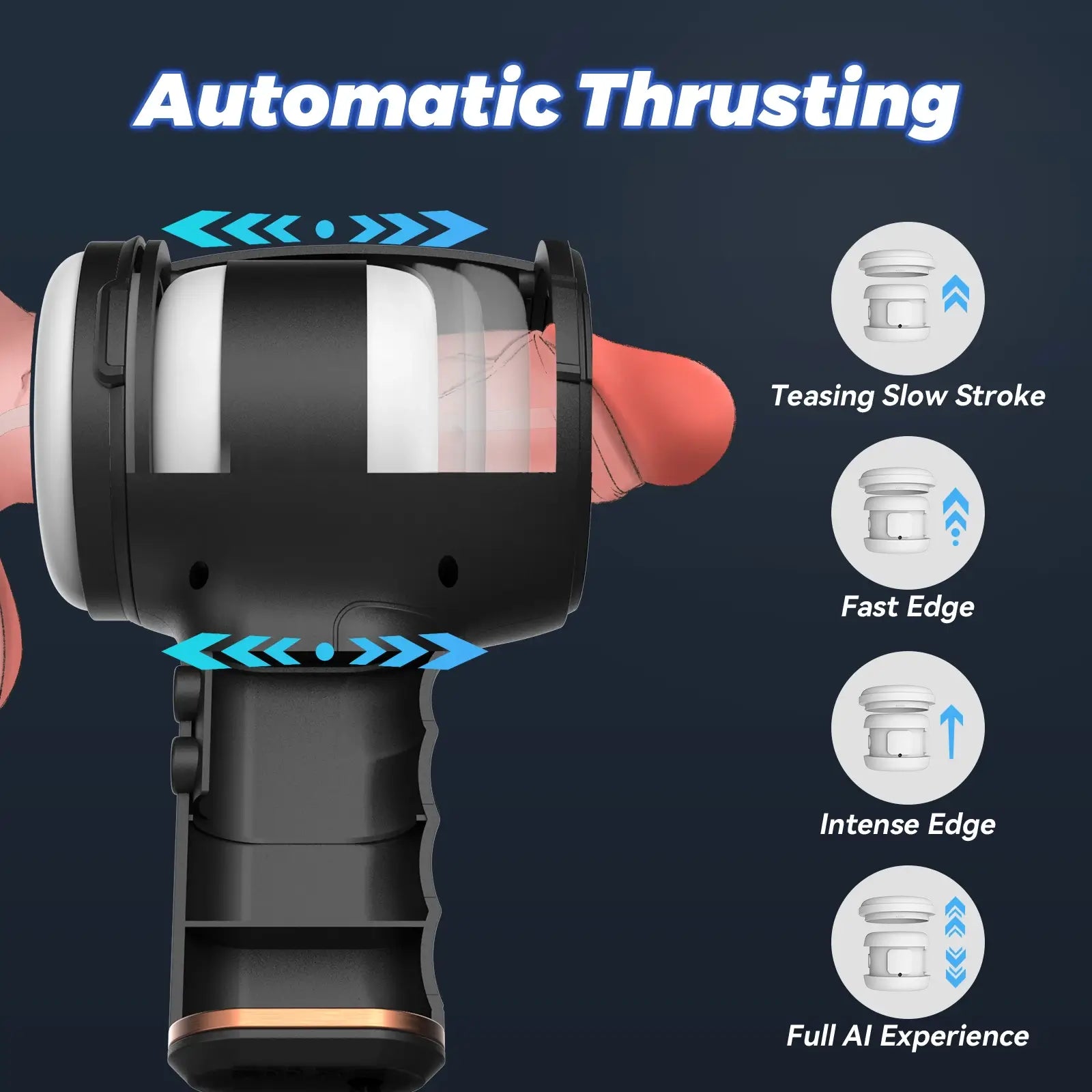 Aegis 8 Vibrating 5 Thrusting Handheld Masturbtor Male Sex Toys