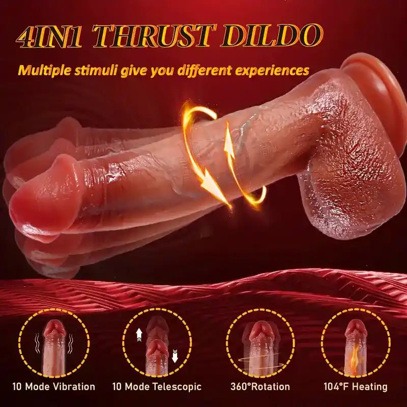 Alex Adams – 4 in 1 Vibrating & Thrusting & Swinging & Heating Dildo 8.66 Inch