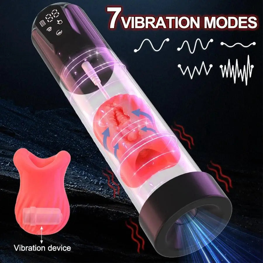 Alexander 7 Vibrating & 5 Sucking Penis Pump Vacuum Suction Male Penis Extender