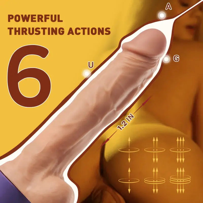 Allovers 6-Inch 4 in 1 Versatile Rotating Thrusting Vibrating Heating Dildo