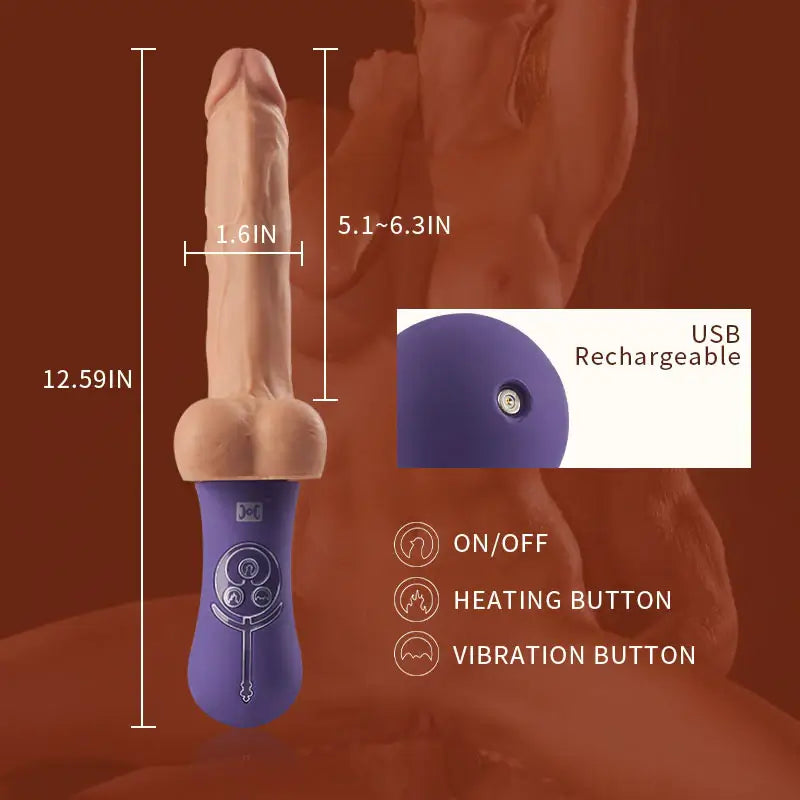 Allovers 6-Inch 4 in 1 Versatile Rotating Thrusting Vibrating Heating Dildo