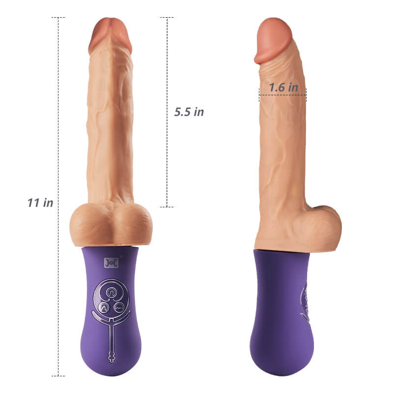 Alvira-10 Vibrating 6 Telescopic Modes Lifelike Thrusting Vibrating Silicone Realistic Dildo