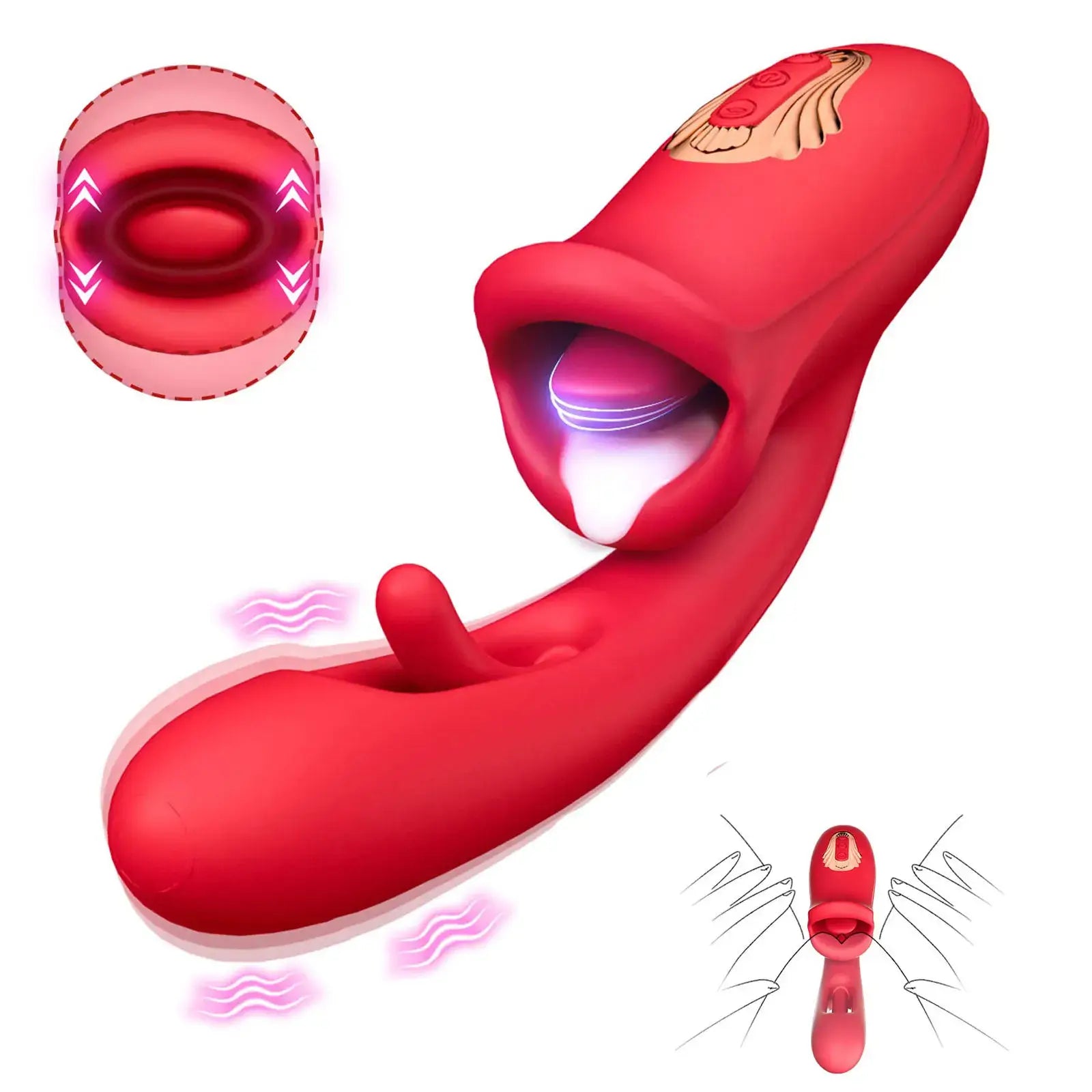 Amara  C G Spot Flapping Vibrator with Kissing Function & Vibrating Tongue