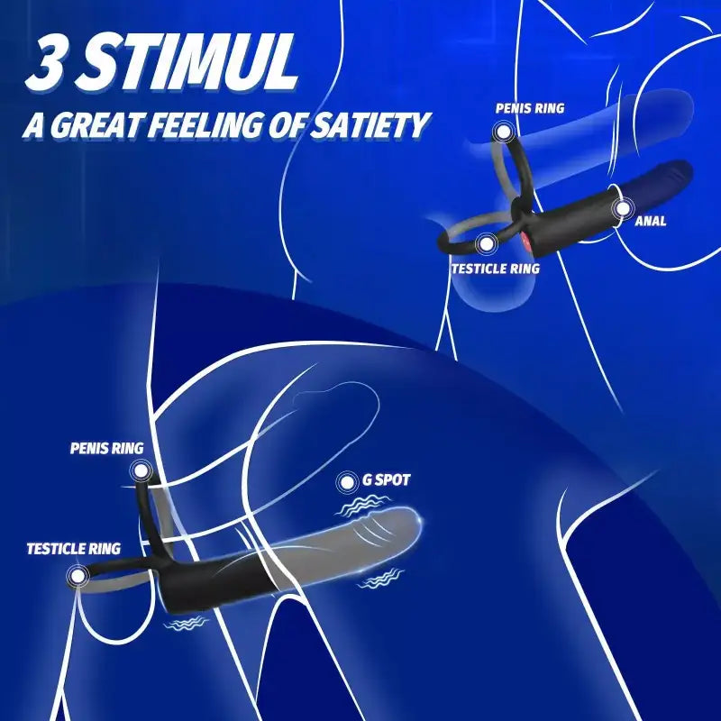 Anal Couples Strap On Anal Dildo With Vibrating Cock Ring