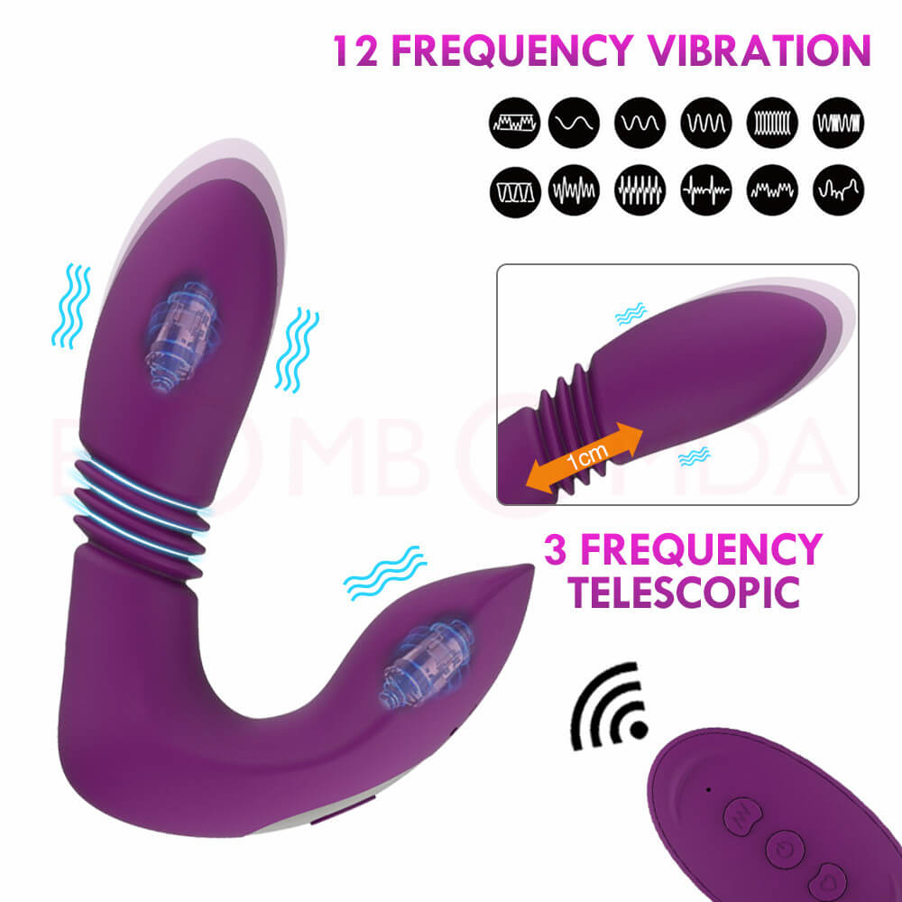 Asisa Unisex Super Powerful 12 Vibrating 3 Thrusting Stimulator