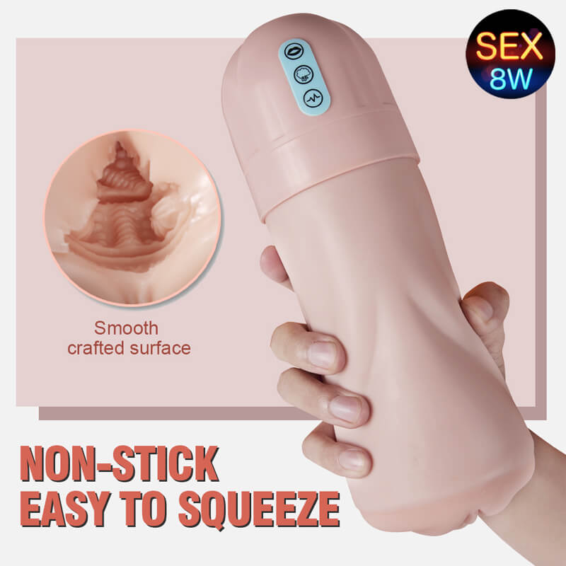 Beat 5 Sucking 10 Vibrating Dual-Hardness Vibrating Pussy Pocket and Masturbator 2-in-1