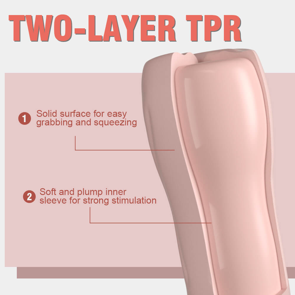 Beat 5 Sucking 10 Vibrating Dual-Hardness Vibrating Pussy Pocket and Masturbator 2-in-1