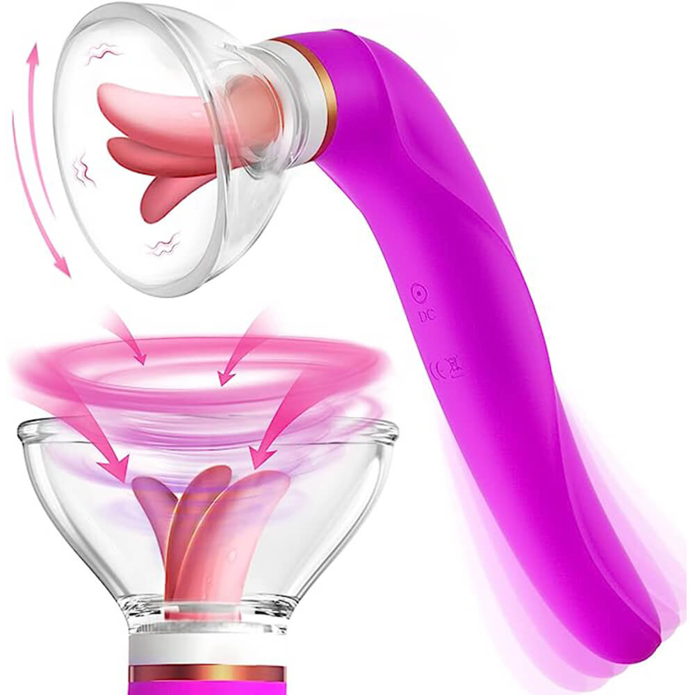 Big Size Tongue Licking Triple Stimulation Vibrator