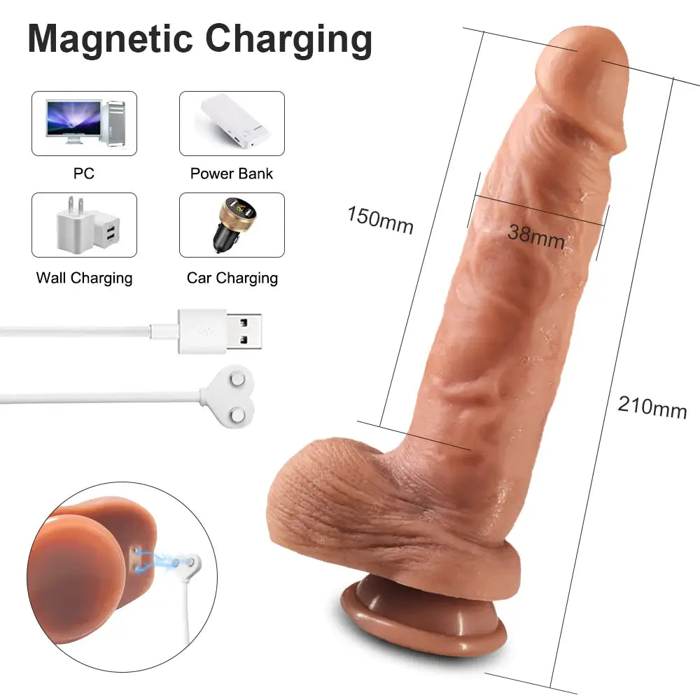 Blender – Rotating & Thrusting & Vibrating & Heating Dildo with Suction Stand