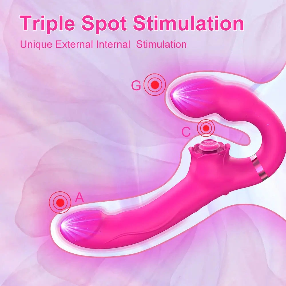 Bloom – Remote Control Tapping & Vibrating Strapless Strap-On