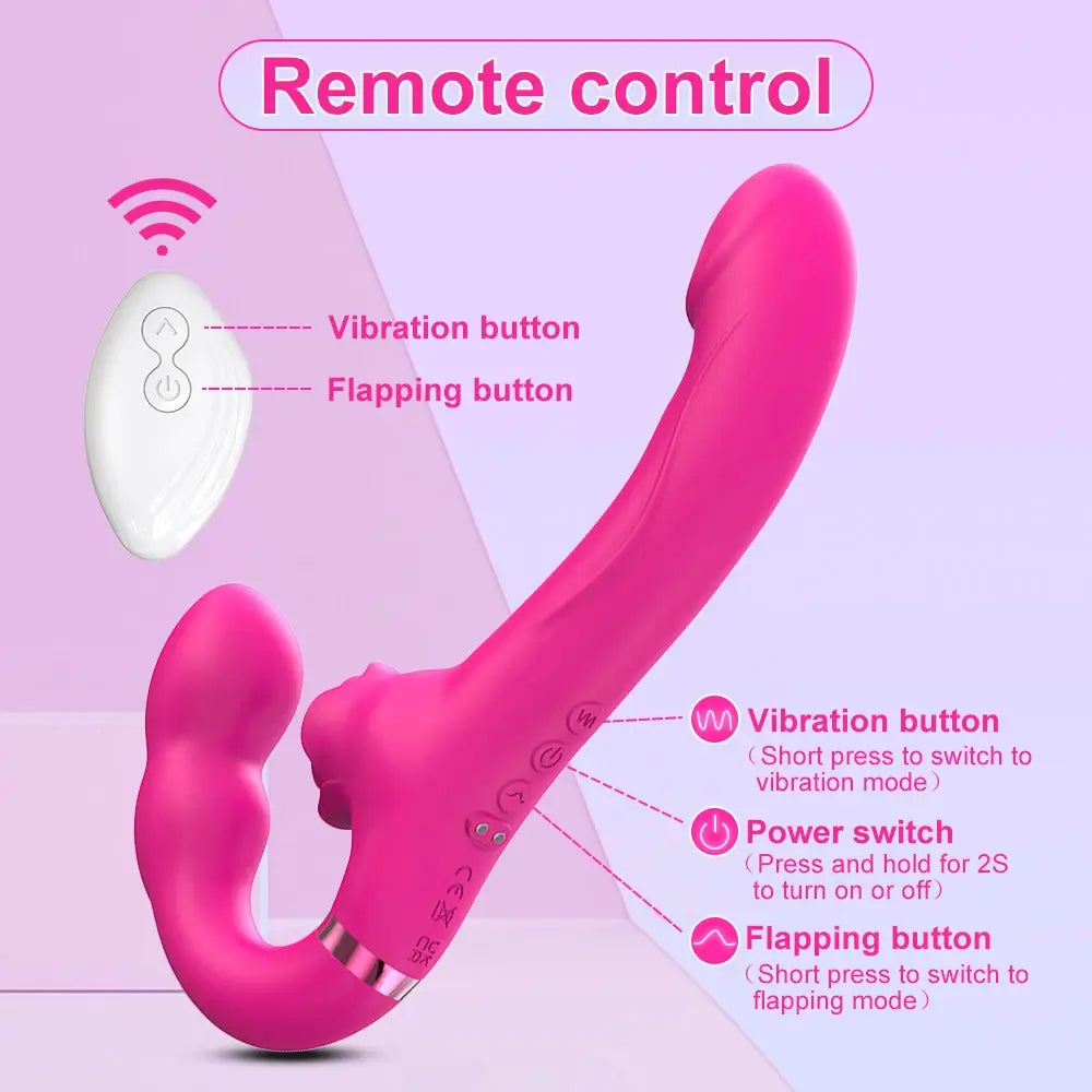 Bloom – Remote Control Tapping & Vibrating Strapless Strap-On