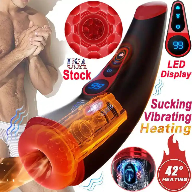Blowhorn 9 Suction & Vibration Heating Stroker with Voice & LCD Display