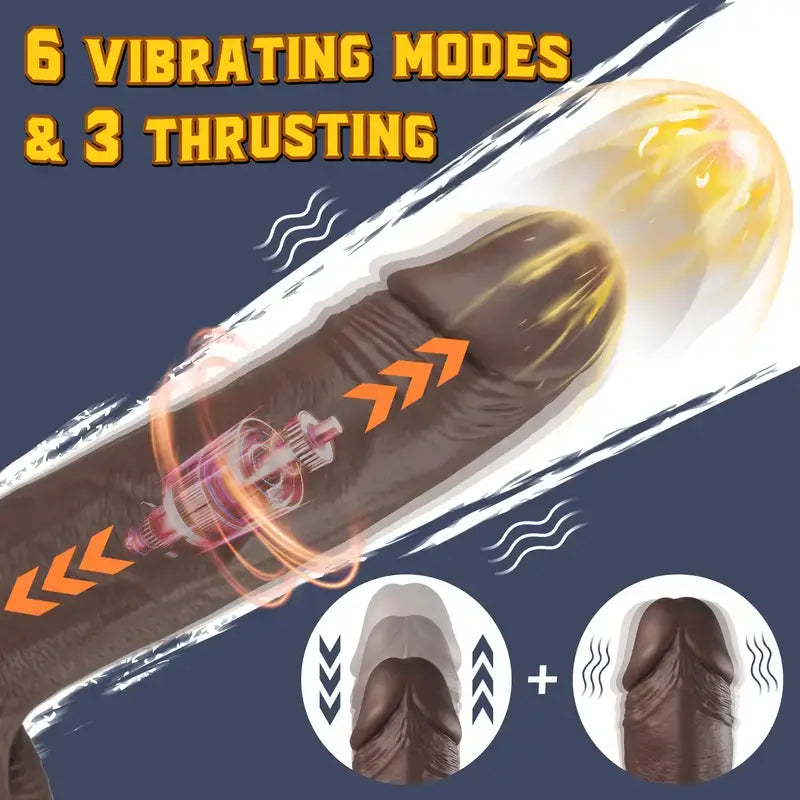 Bruno App Controlled Thrusting Vibrating Swing Handfree Realistic Dildo 8.27 IN