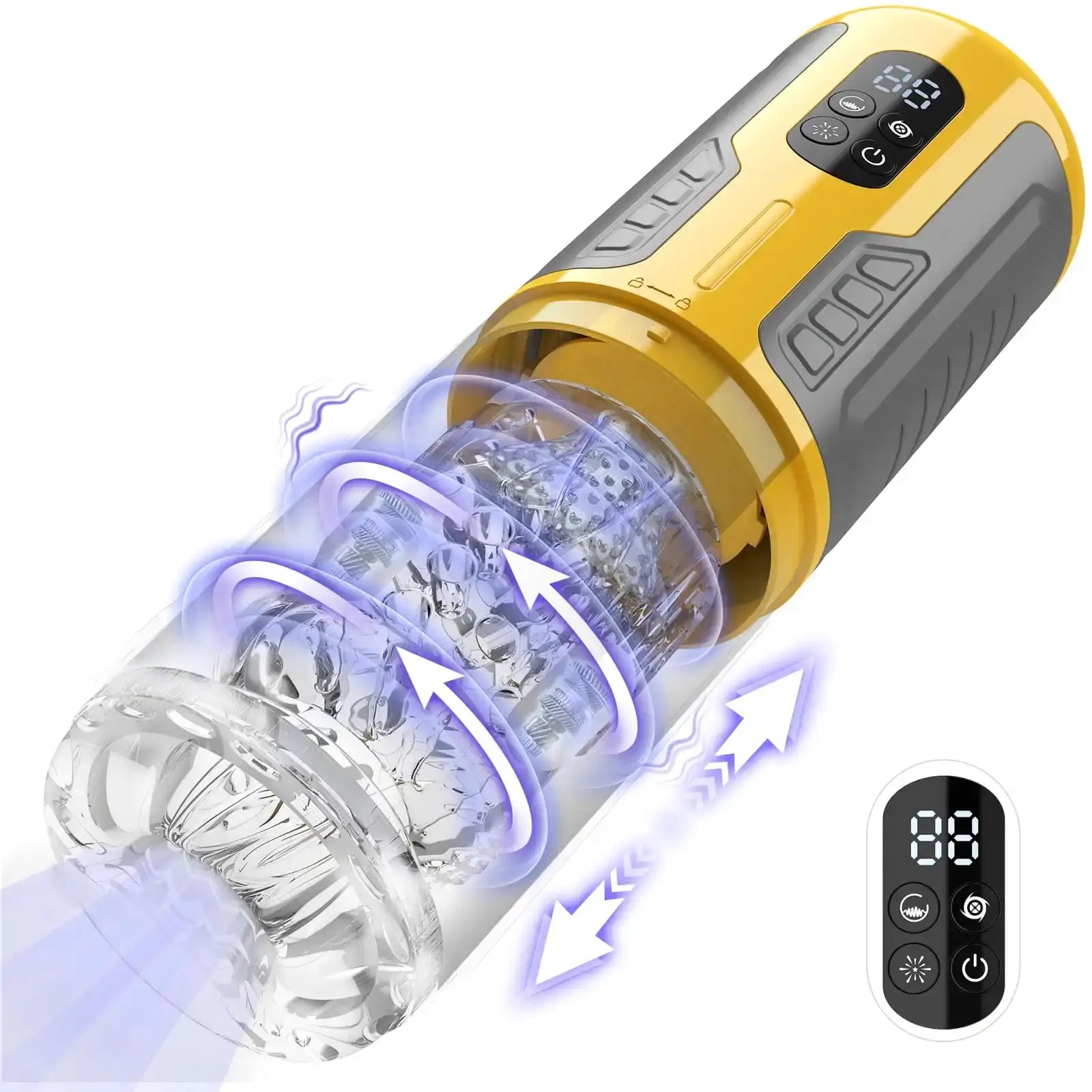 CREAMPIE – 5 IN 1 Licking Massage Thrust Rotation Vibrating Burst Stroker