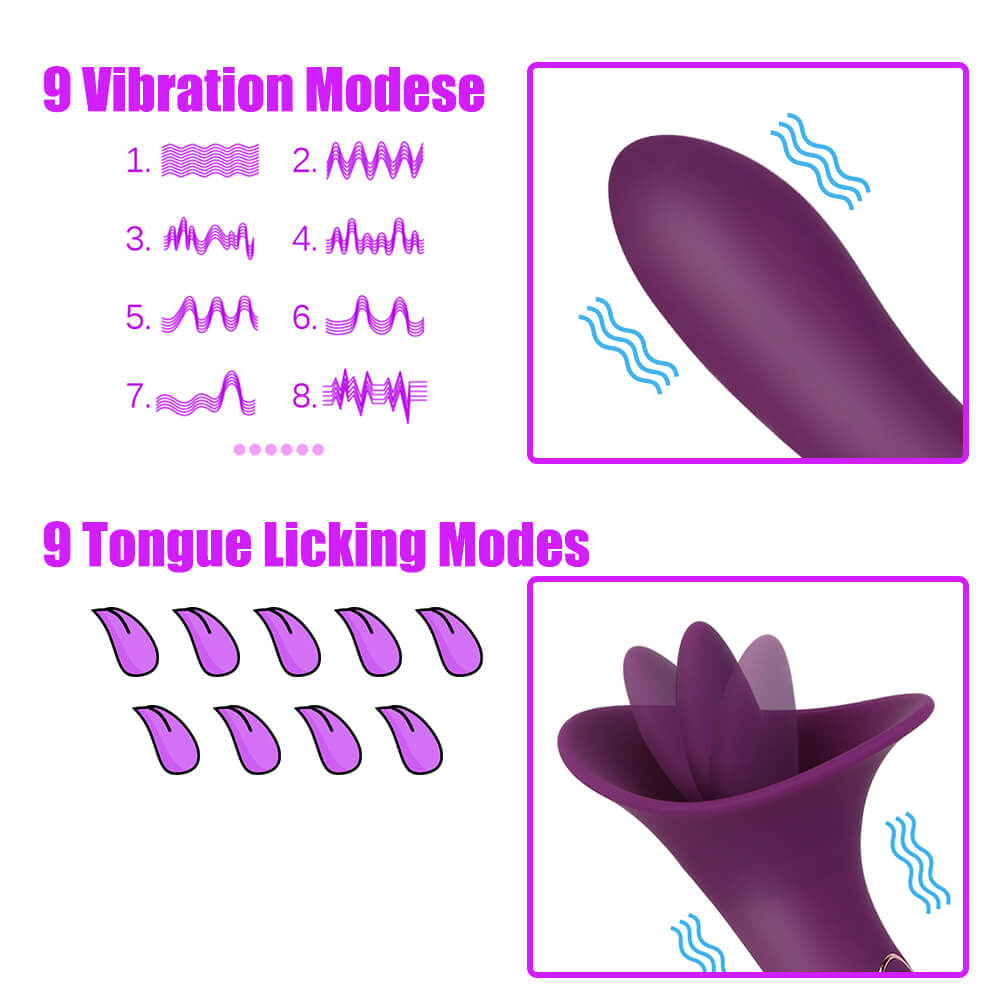 Adele – Clit Licking Tongue Vibrator with G Spot Stimulator
