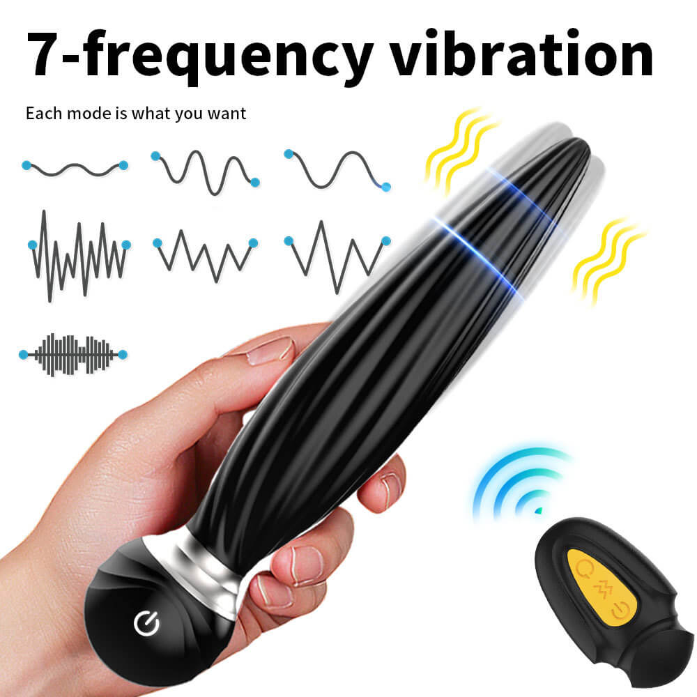 DAISY 7 Vibrating & 7 Head Rotating Remote Prostate Anal Butt Plug