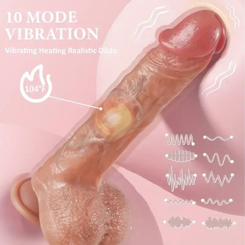 Designed for Beginners 8.07 IN Thrusting Heating Vibration Dildo Anal Stimulator