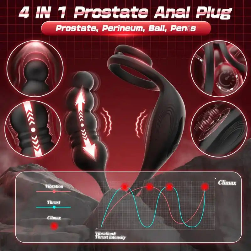 Ethan  C Thrusting & Vibrating Prostate Massager with Cock Ring