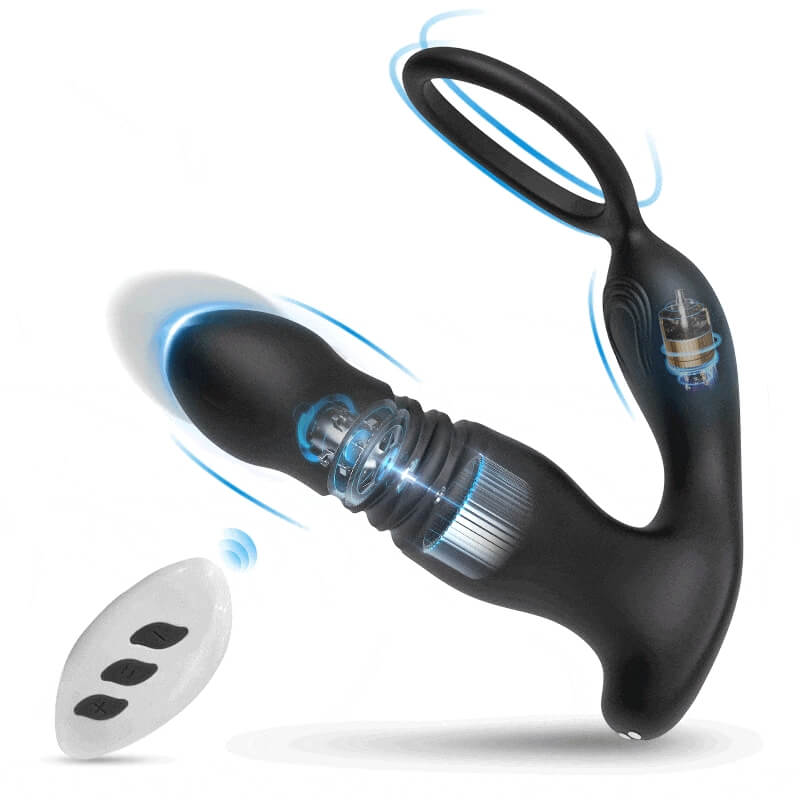 FEALY 7 Vibrations & 7 Thrusts Cock Ring Prostate Massager