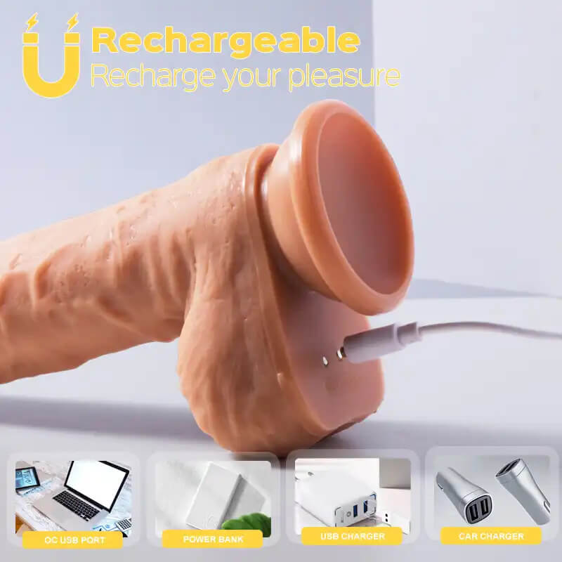 Fergus – 6.5-inch Remote Control 3-in-1 Realistic Suction Cup Dildo